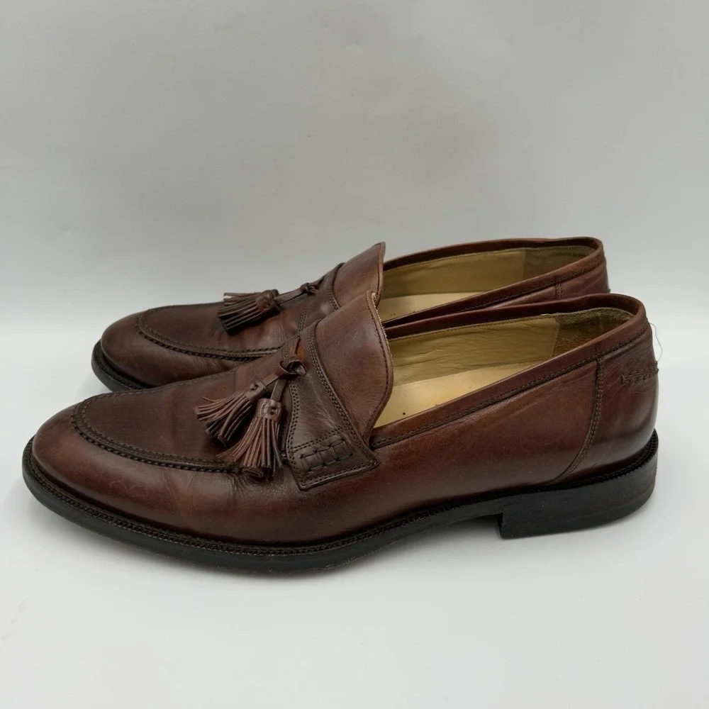 Vintage Johnston Murphy Loafers 9.5M‎ Handcrafted Burgundy Leather Kiltie Tassel